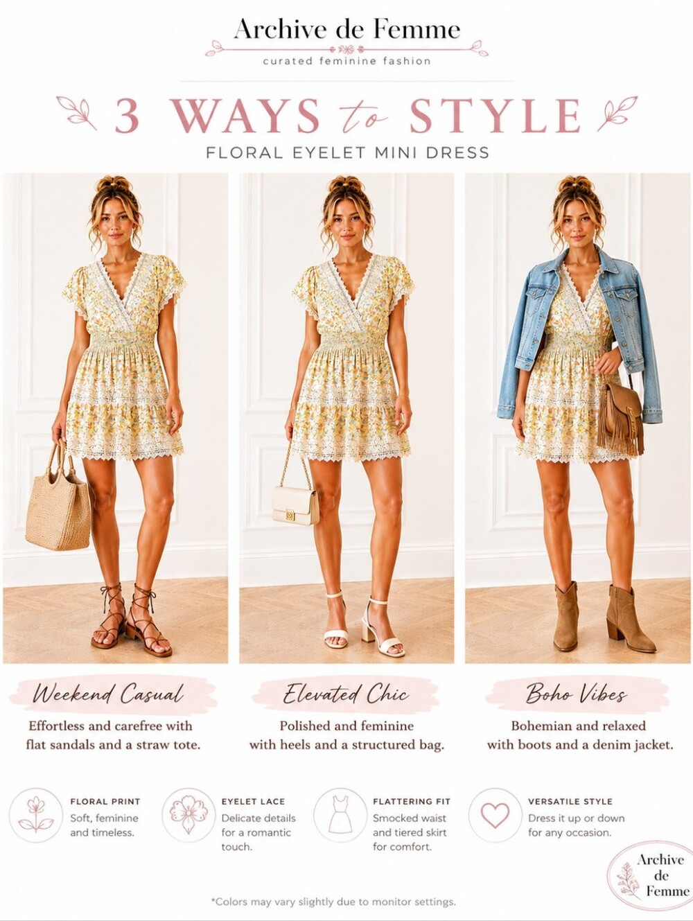 American Eagle Outfitters | NWT Floral Eyelet Mini Dress | Linen Blend | Size M - Picture 3 of 8